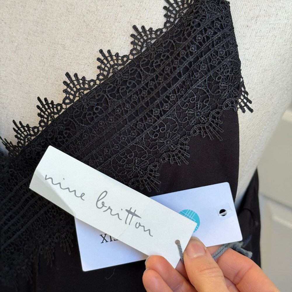 NWT nine britton black lace tank top size 2x - Picture 4 of 9